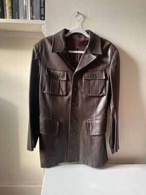 Paul Smith Dark Brown Lamb LeatherJacket
